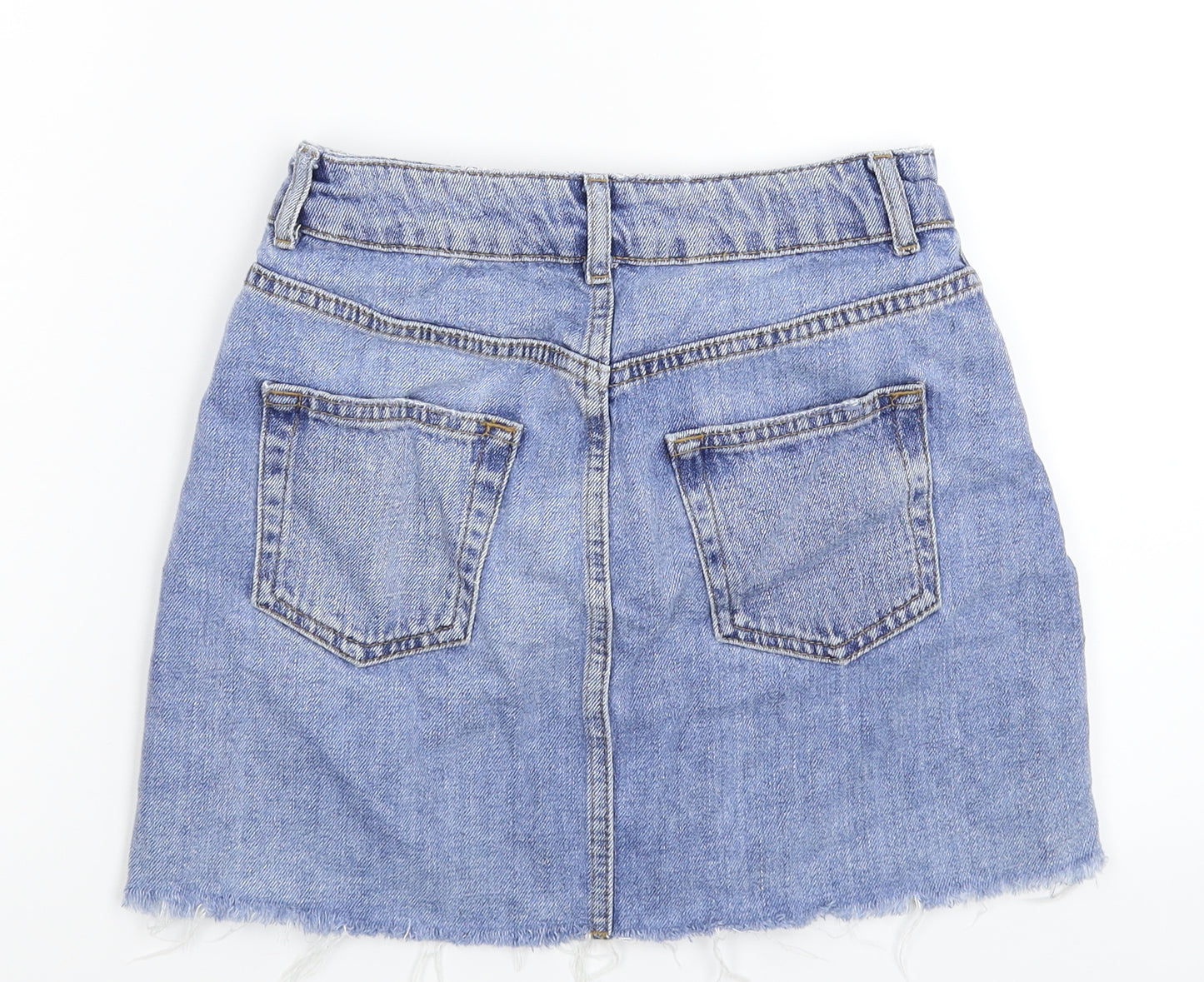 Topshop Womens Blue  Denim A-Line Skirt Size 6