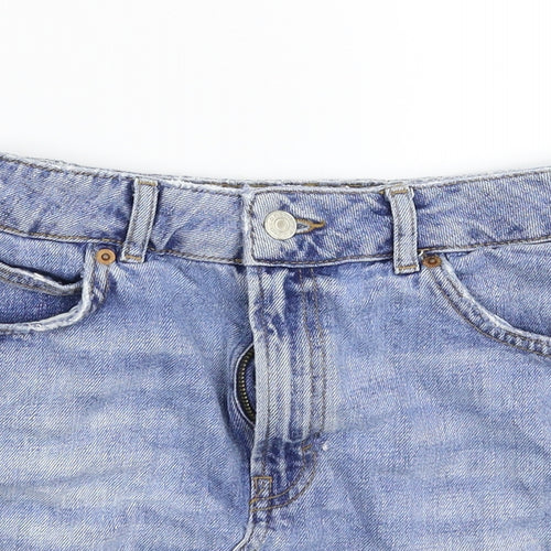 Topshop Womens Blue  Denim A-Line Skirt Size 6