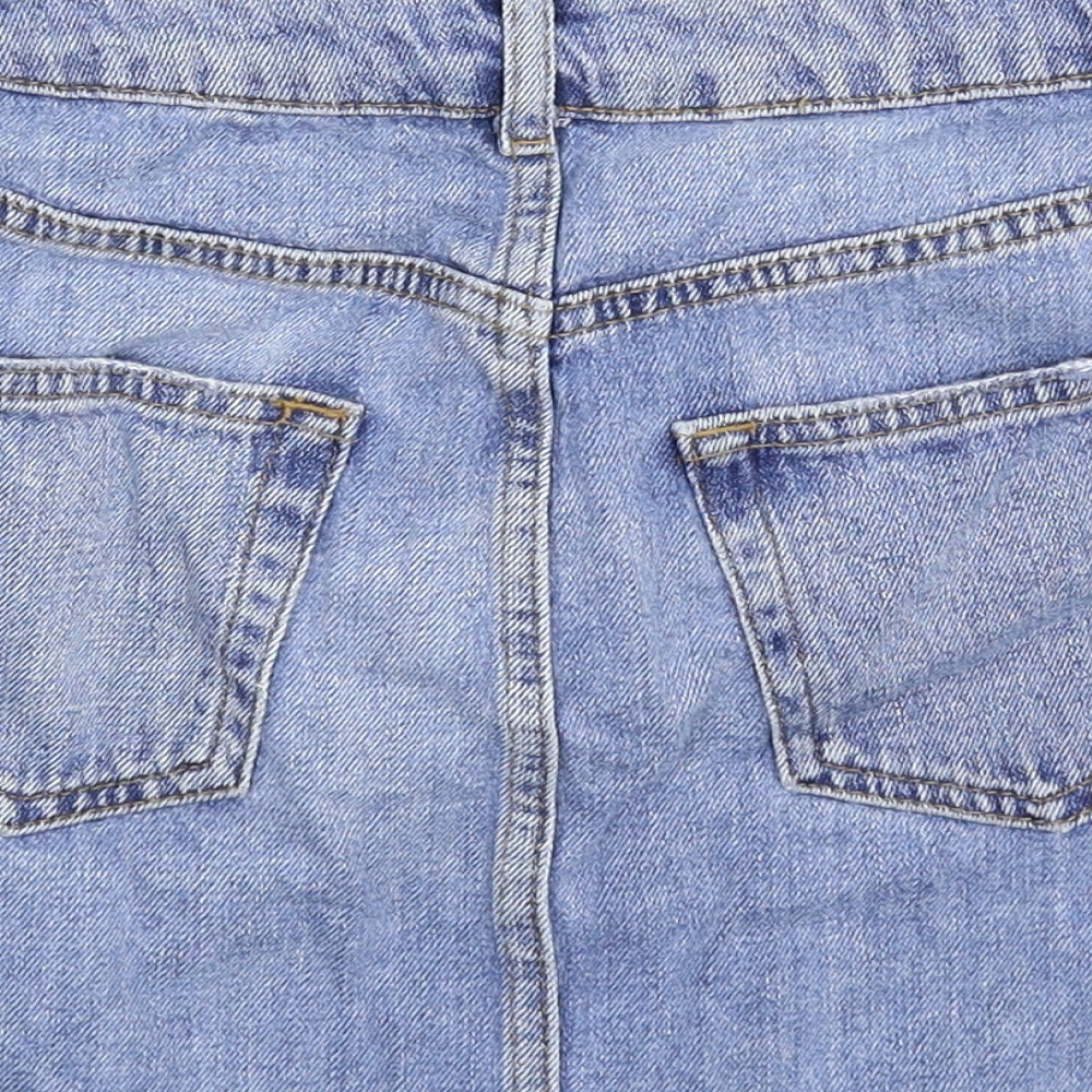Topshop Womens Blue  Denim A-Line Skirt Size 6
