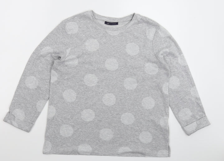 Marks and Spencer Womens Grey Polka Dot Pullover Sweatshirt Size 12