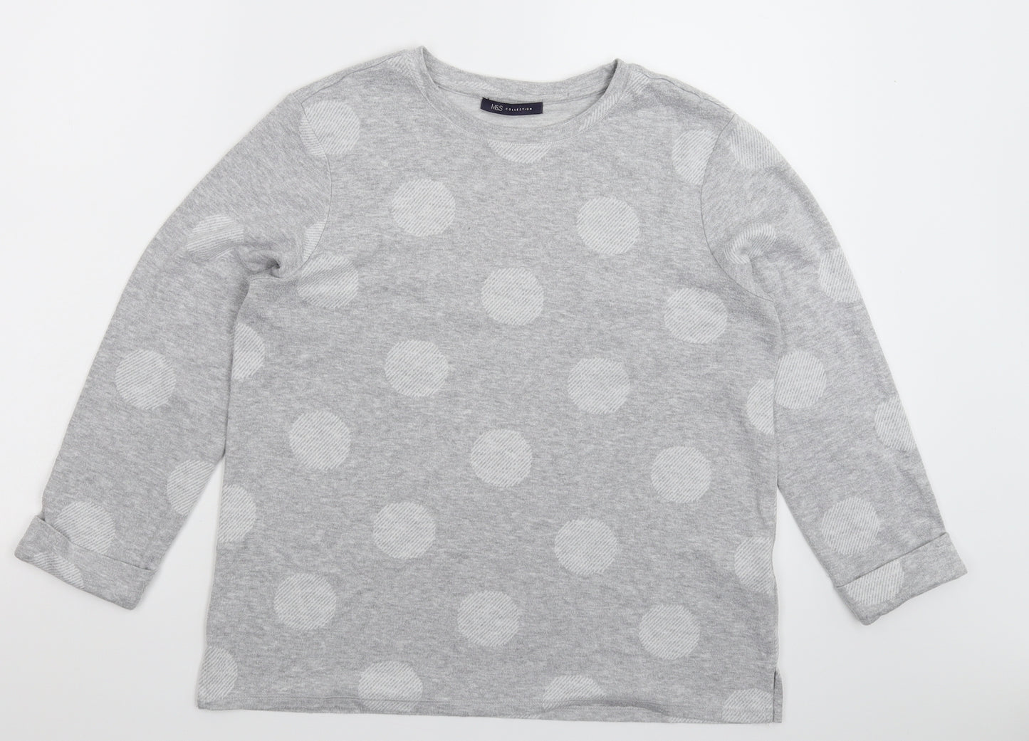 Marks and Spencer Womens Grey Polka Dot  Pullover Sweatshirt Size 12