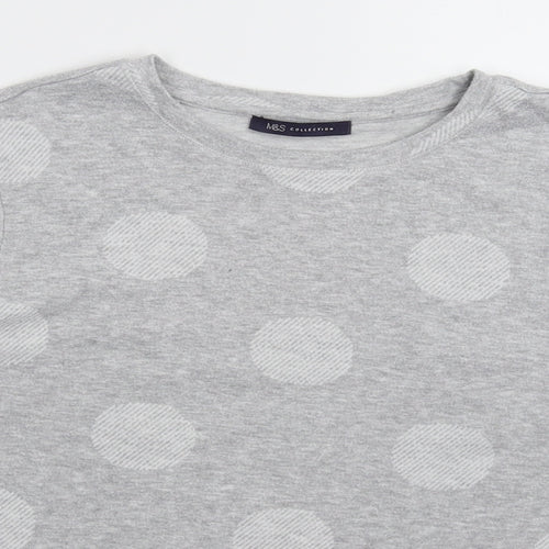 Marks and Spencer Womens Grey Polka Dot  Pullover Sweatshirt Size 12