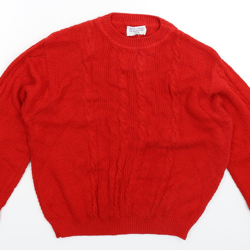 United Colors of Benetton Womens Red  Knit Pullover Jumper Size 12