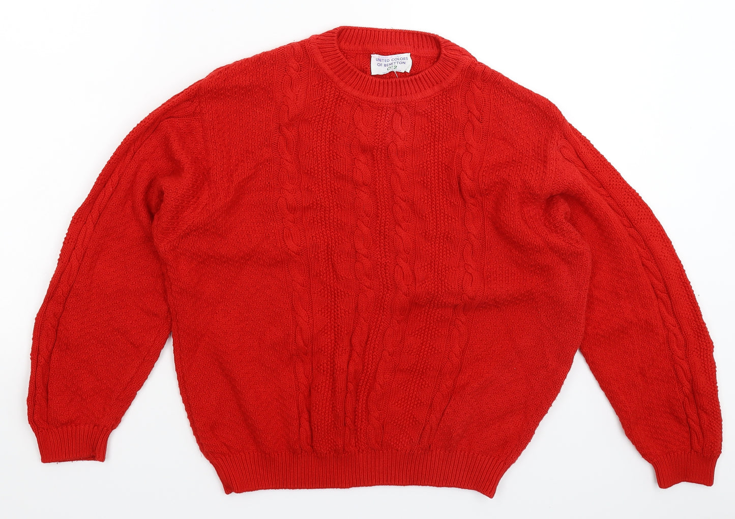 United Colors of Benetton Womens Red  Knit Pullover Jumper Size 12