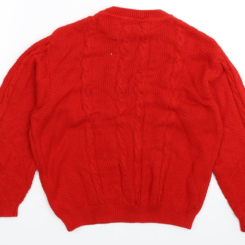 United Colors of Benetton Womens Red  Knit Pullover Jumper Size 12