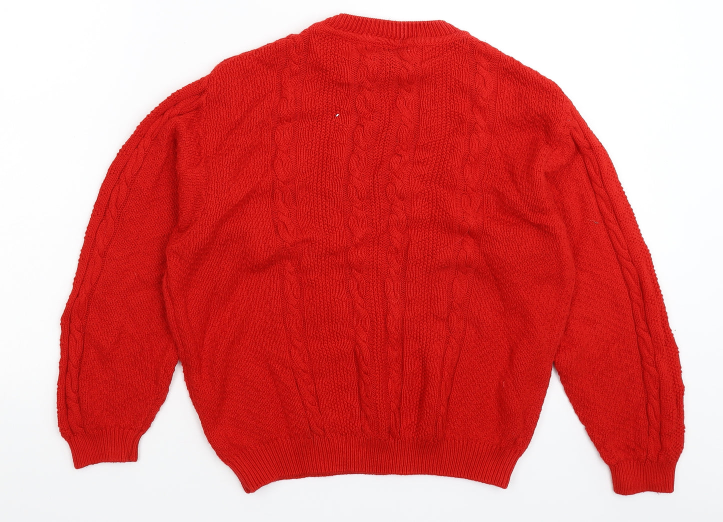 United Colors of Benetton Womens Red  Knit Pullover Jumper Size 12