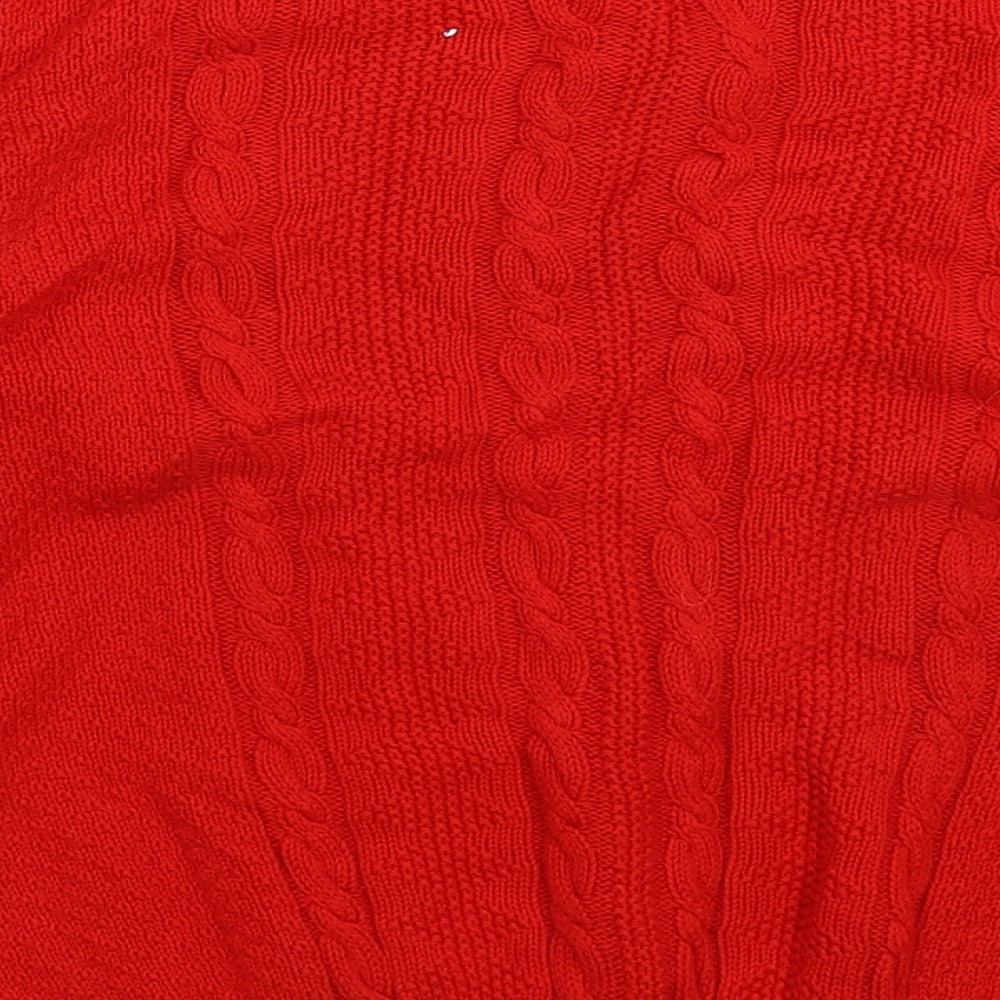 United Colors of Benetton Womens Red  Knit Pullover Jumper Size 12