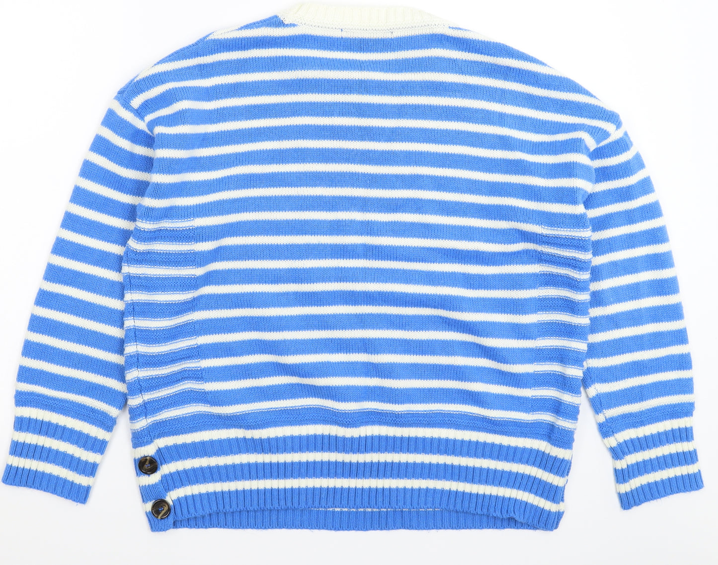 NEXT Womens Blue Striped Knit Pullover Jumper Size 16