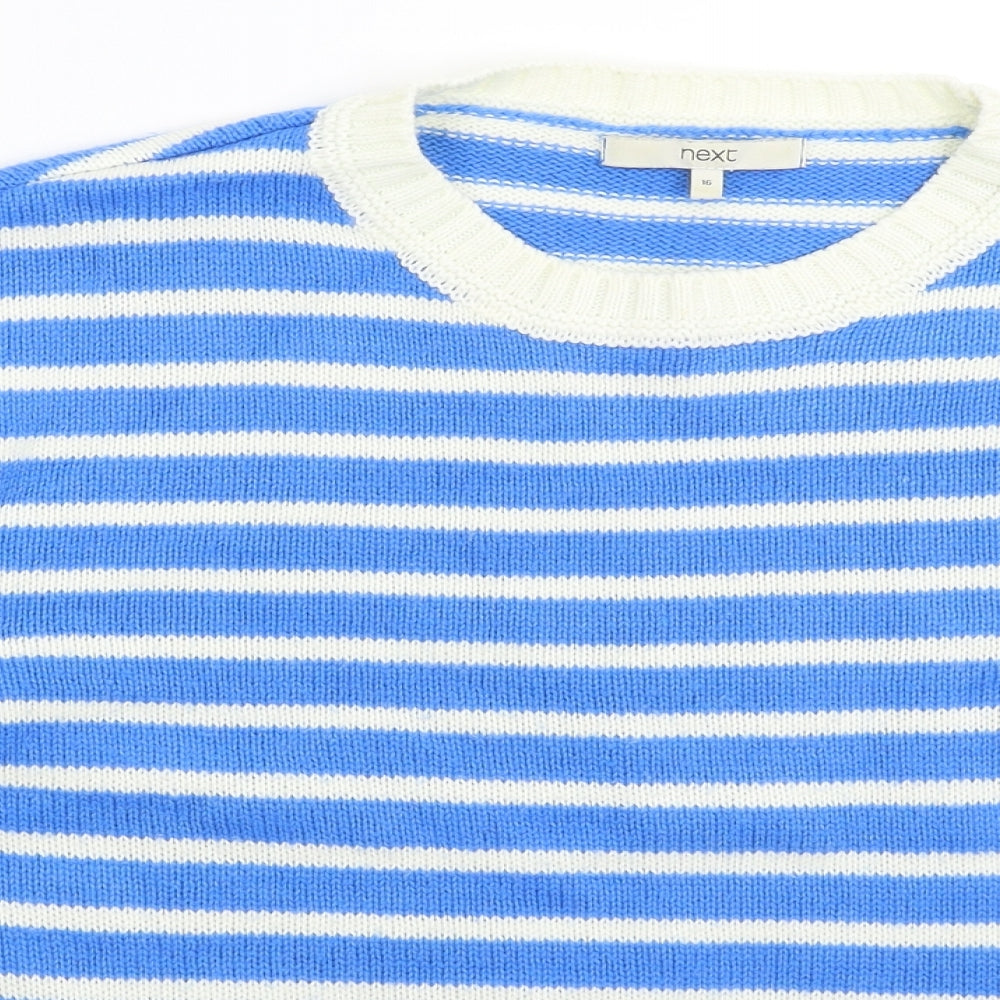 NEXT Womens Blue Striped Knit Pullover Jumper Size 16