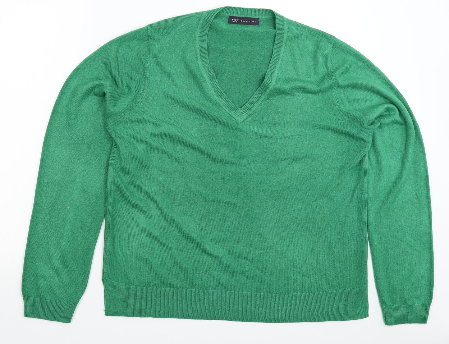 Marks and Spencer Womens Green  Knit Pullover Jumper Size 18
