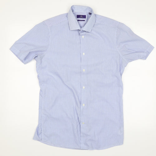 NEXT Mens Blue Striped   Dress Shirt Size 15.5