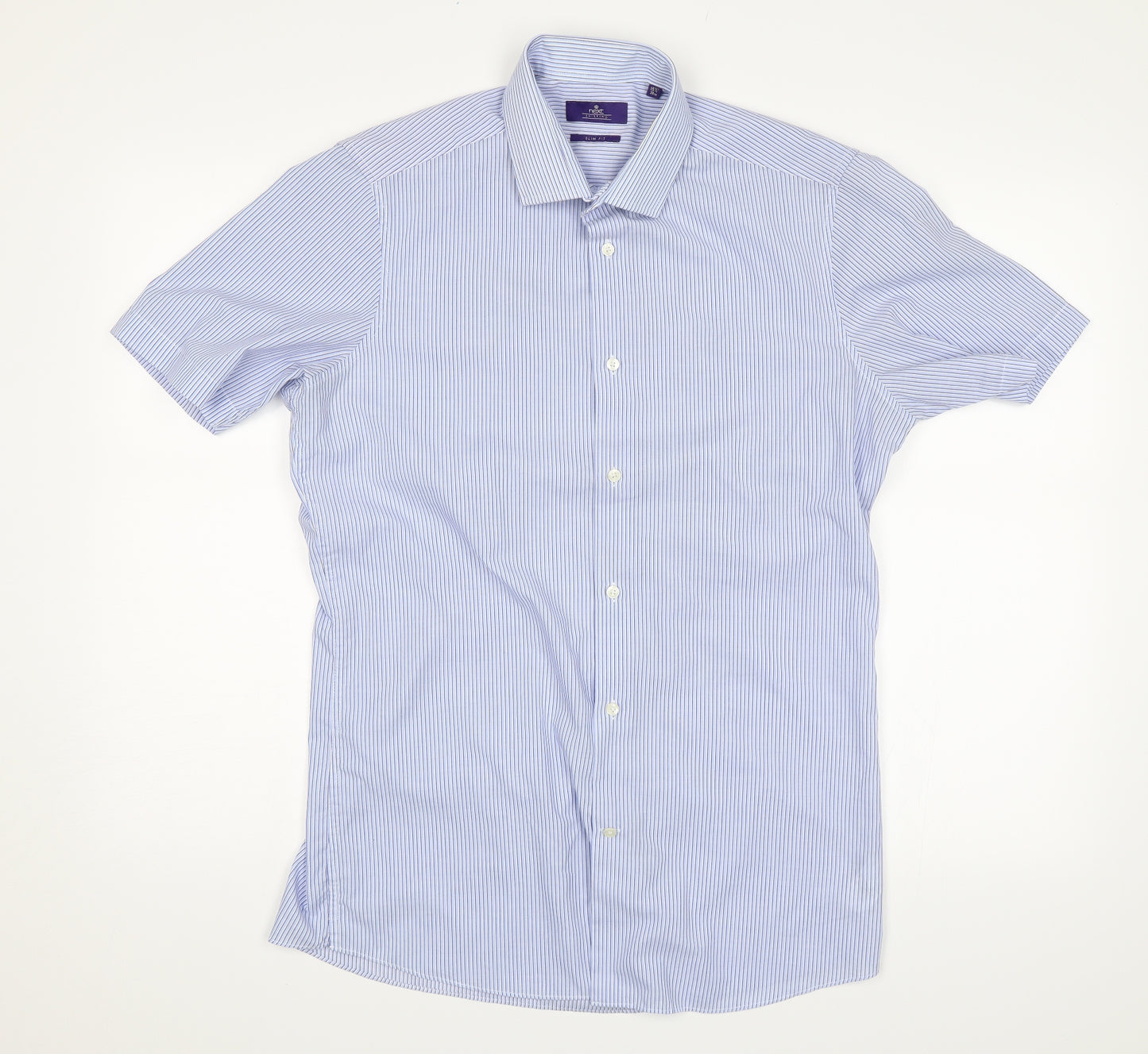 NEXT Mens Blue Striped   Dress Shirt Size 15.5