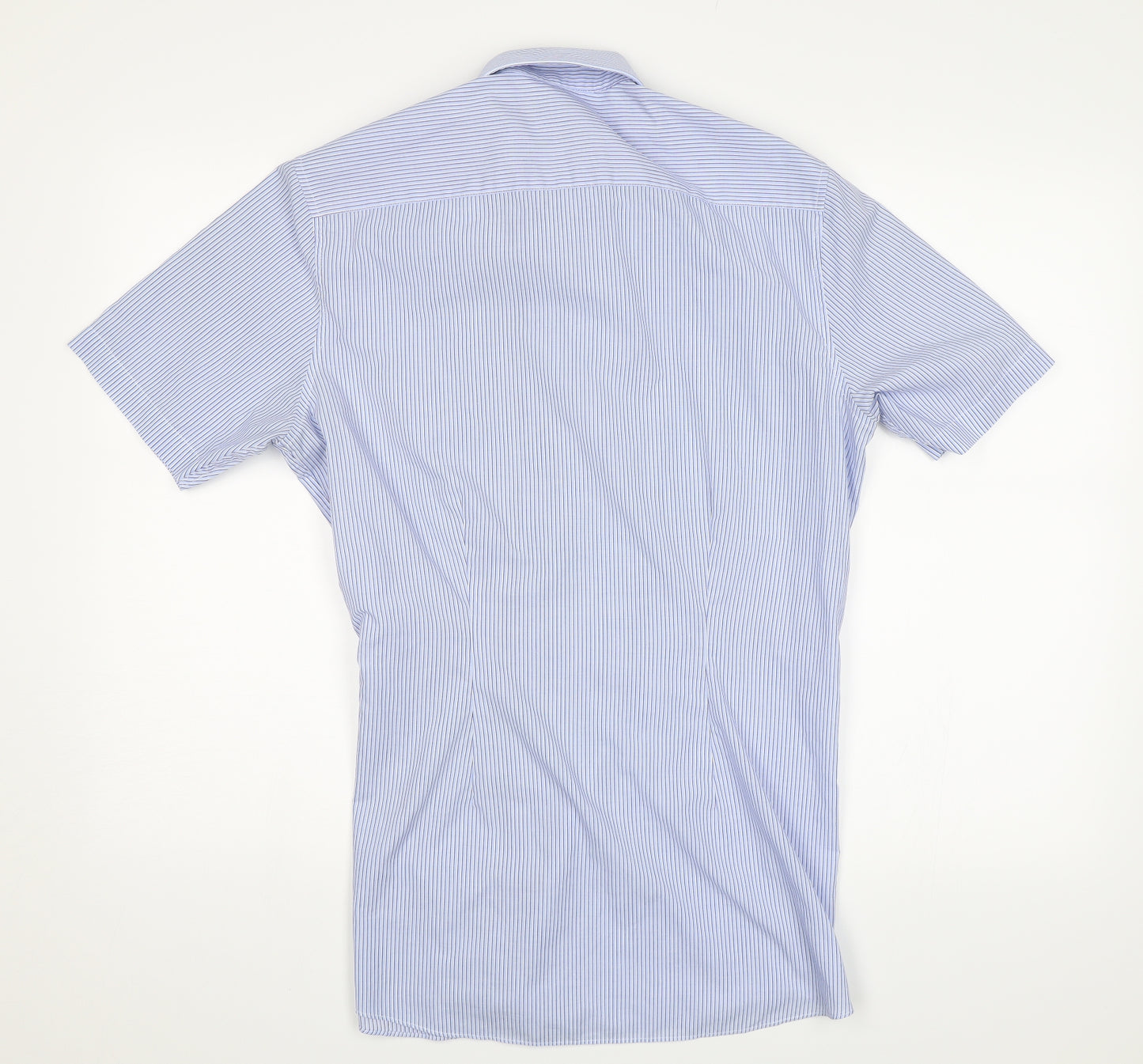 NEXT Mens Blue Striped   Dress Shirt Size 15.5