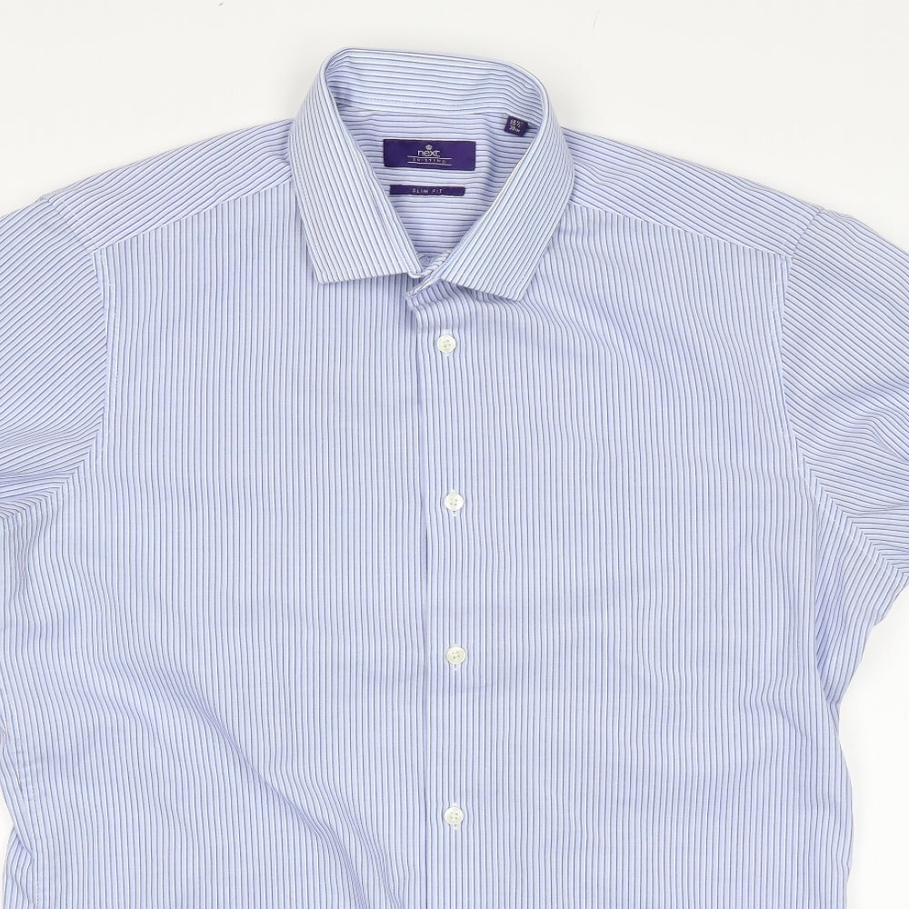NEXT Mens Blue Striped   Dress Shirt Size 15.5