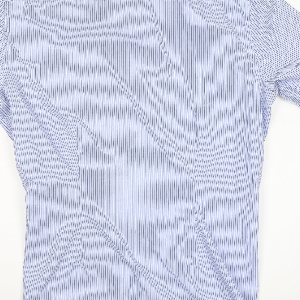 NEXT Mens Blue Striped   Dress Shirt Size 15.5