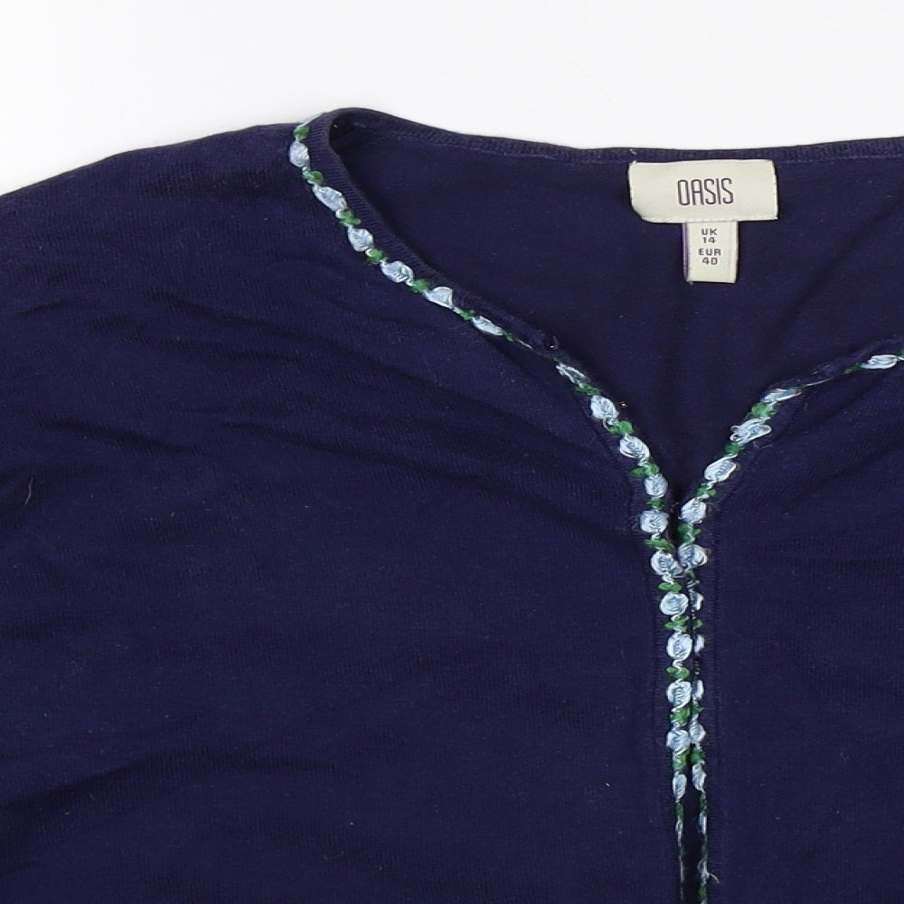 Oasis Womens Blue   Cardigan Jumper Size 14