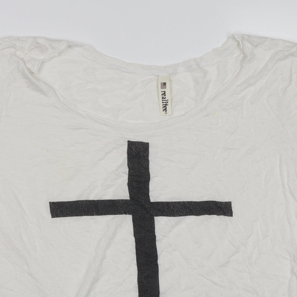 Topshop Womens White   Basic T-Shirt Size XS  - Cross