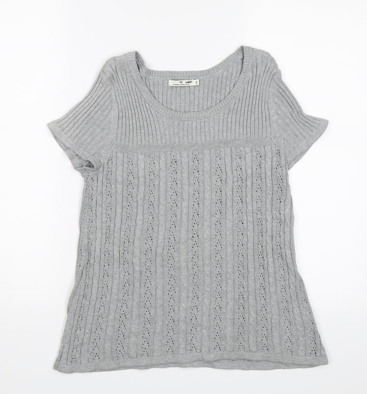 TOM TAILOR Womens Grey Jersey Blouse Size XS