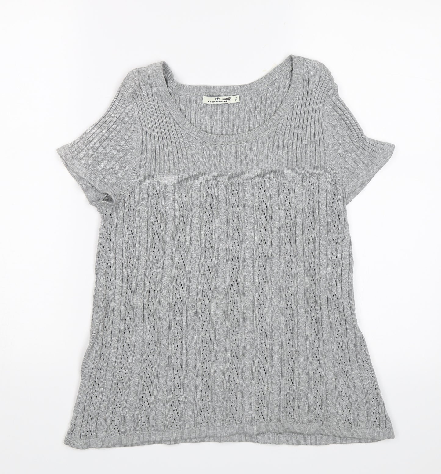 TOM TAILOR Womens Grey   Jersey Blouse Size XS