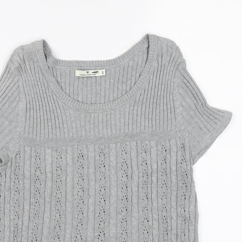 TOM TAILOR Womens Grey   Jersey Blouse Size XS