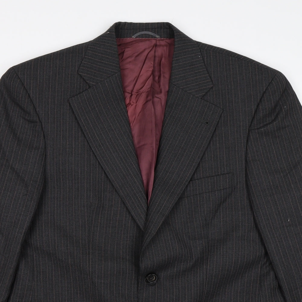 gino marcello Mens Grey Striped  Jacket Blazer Size 48