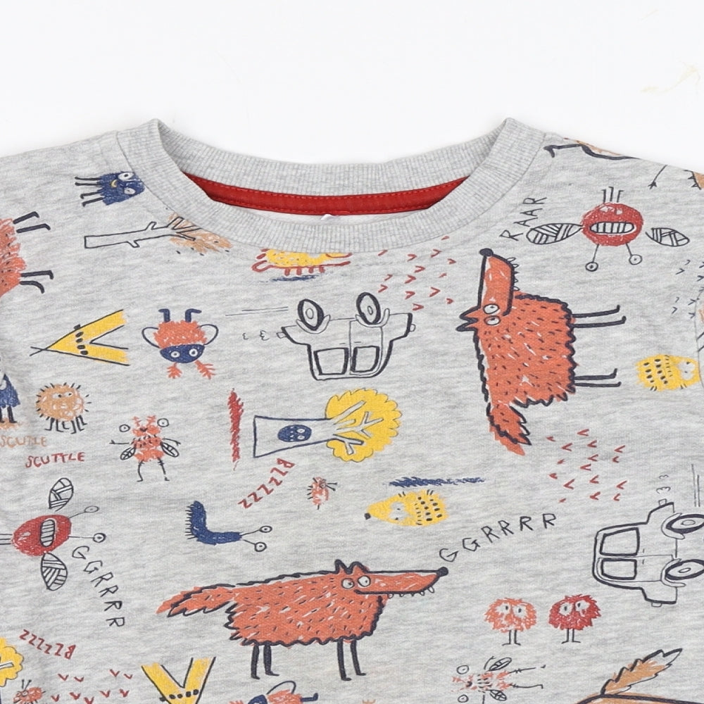 George Boys Grey Batik  Pullover Jumper Size 4-5 Years