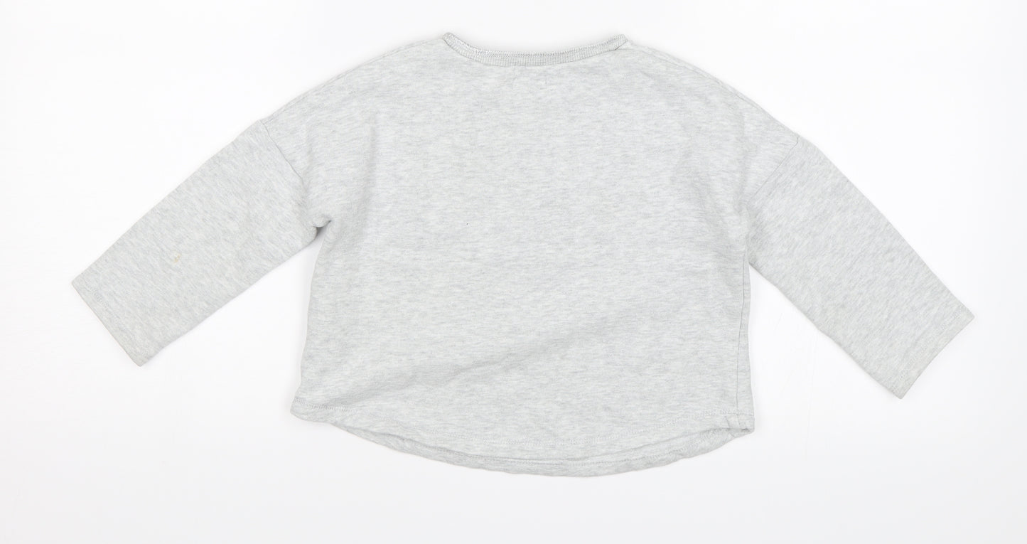 NEXT Girls Grey   Pullover Jumper Size 3-4 Years  - Dog