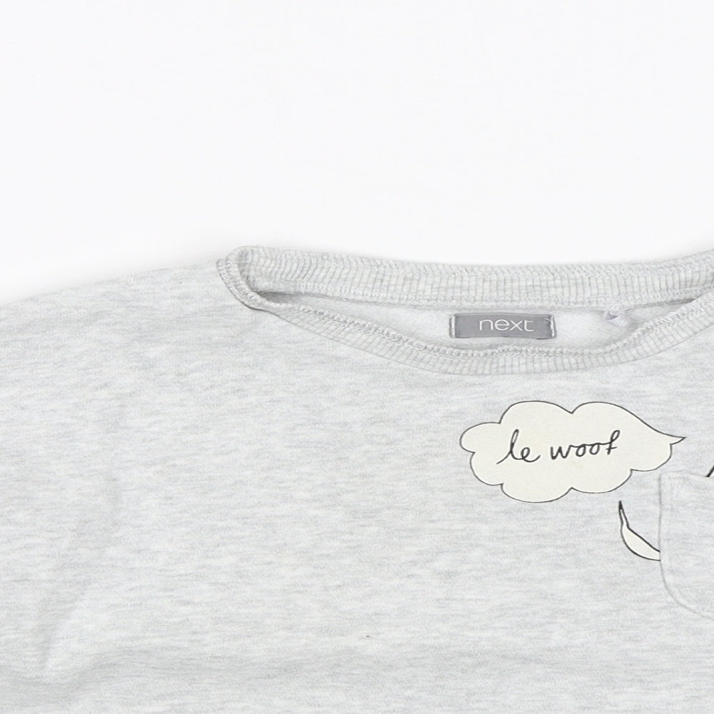 NEXT Girls Grey   Pullover Jumper Size 3-4 Years  - Dog