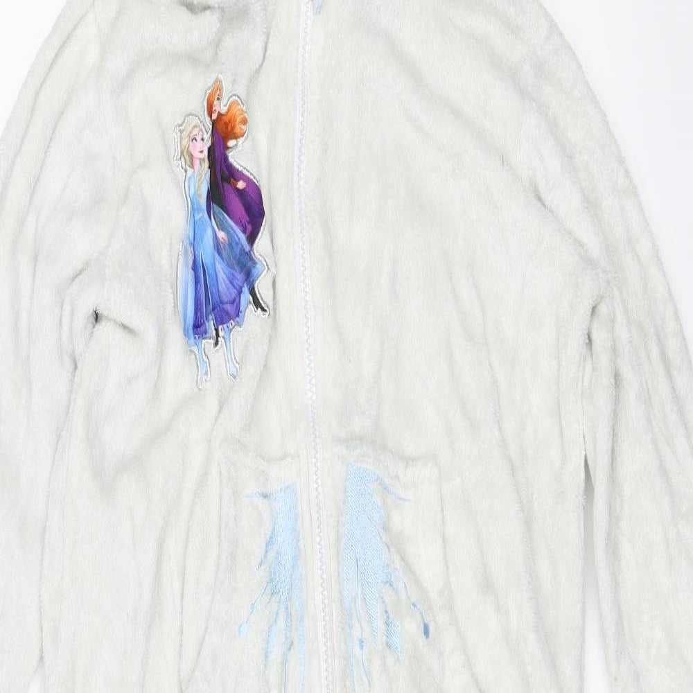 Disney Girls White Solid  Top One Piece Size 7-8 Years  - Frozen