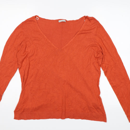 Encuentro Womens Orange   Jersey Blouse Size 2XL