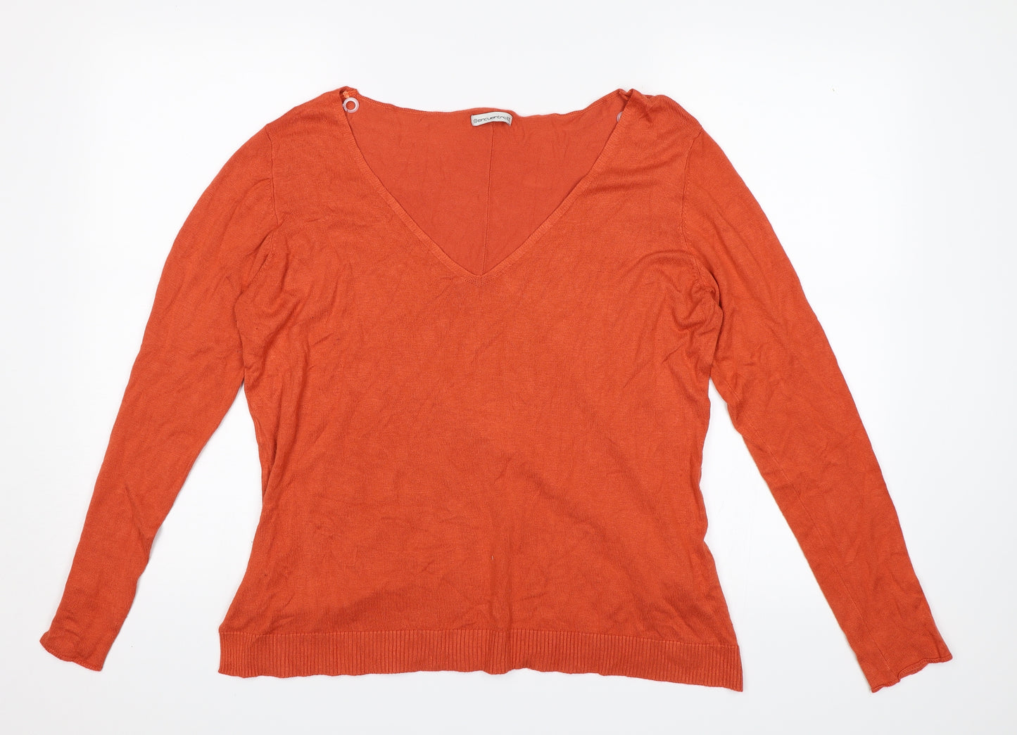 Encuentro Womens Orange   Jersey Blouse Size 2XL