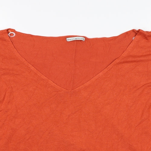 Encuentro Womens Orange   Jersey Blouse Size 2XL