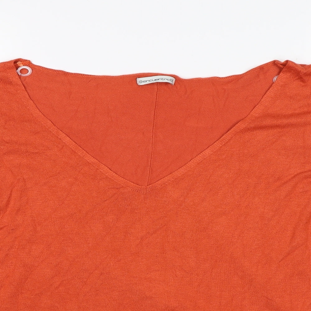Encuentro Womens Orange   Jersey Blouse Size 2XL