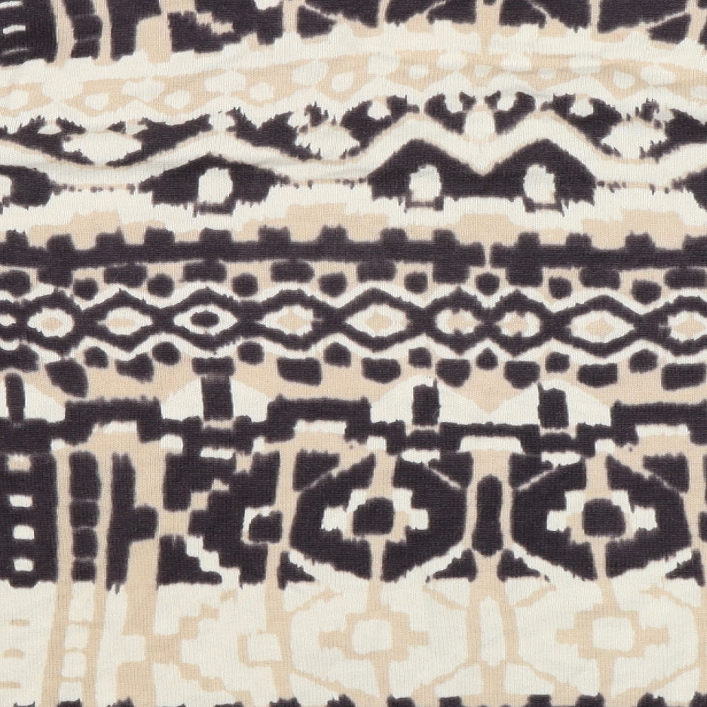 CC Womens Brown Geometric  Jersey Blouse Size L