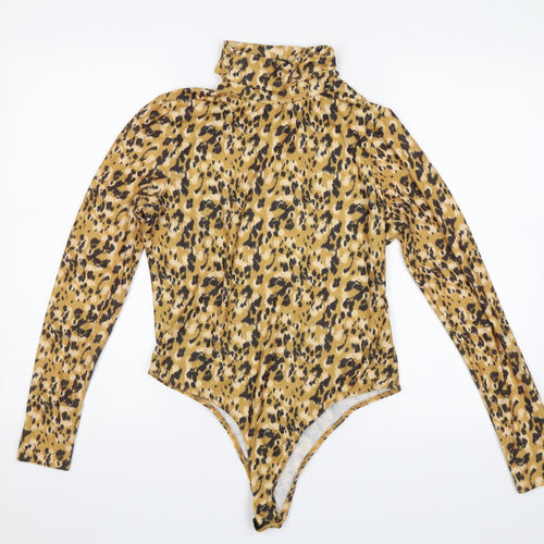 Primark Womens Yellow Animal Print  Bodysuit One-Piece Size M