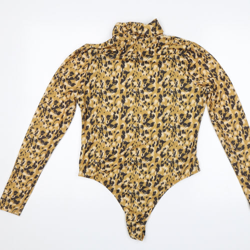 Primark Womens Yellow Animal Print  Bodysuit One-Piece Size M