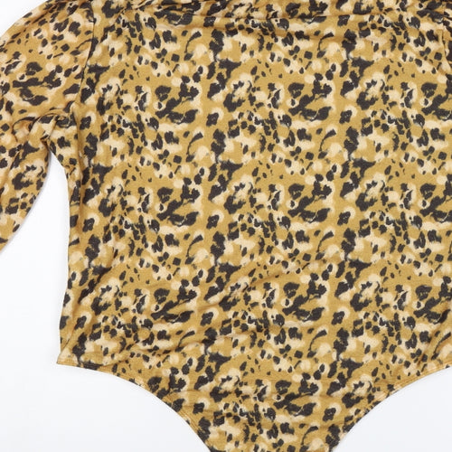 Primark Womens Yellow Animal Print  Bodysuit One-Piece Size M