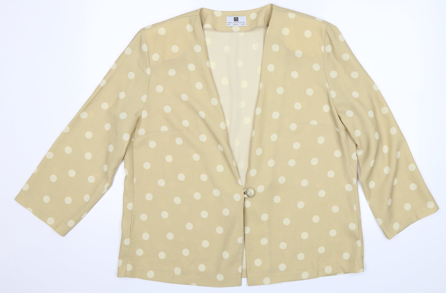 Paul Seperates Womens Yellow Polka Dot  Jacket Blazer Size 18