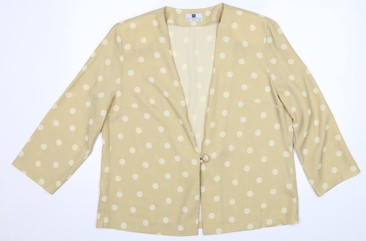 Paul Seperates Womens Yellow Polka Dot  Jacket Blazer Size 18