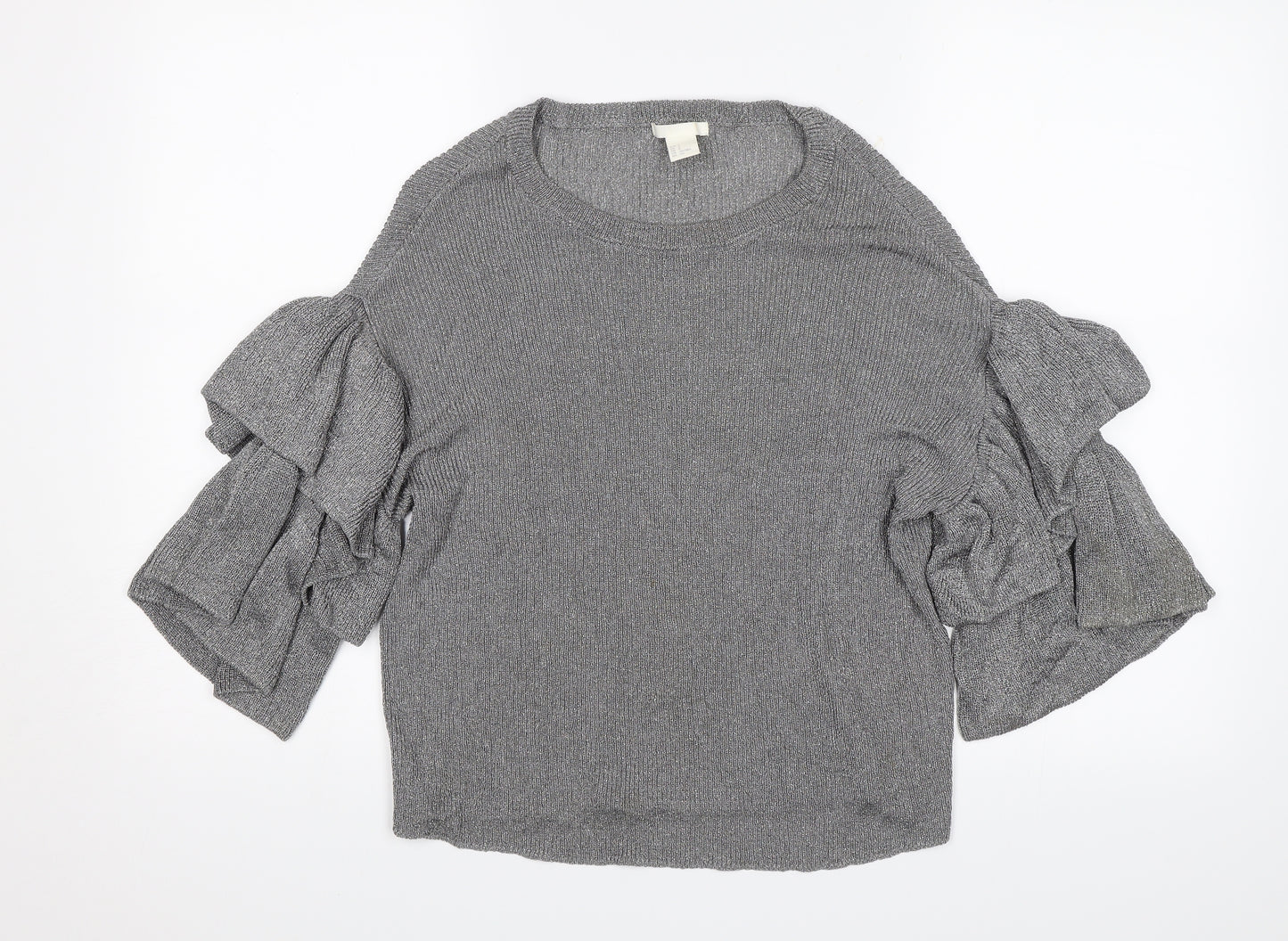 H&M Womens Silver   Jersey Blouse Size S