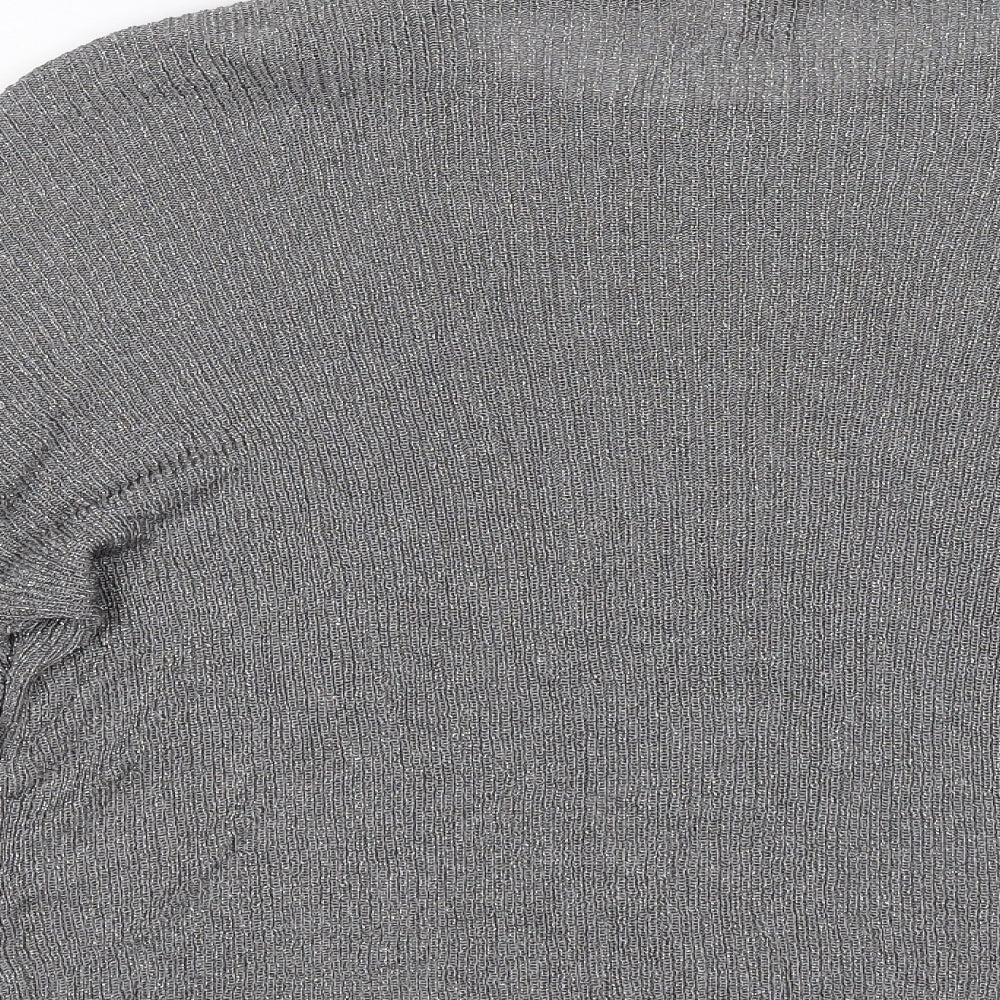 H&M Womens Silver   Jersey Blouse Size S