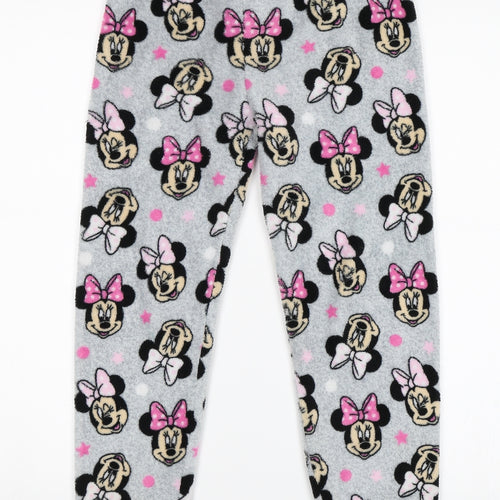 Primark Girls Grey Solid  Top Pyjama Pants Size 8-9 Years  - Minnie Mouse