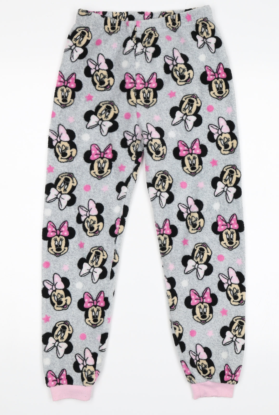 Primark Girls Grey Solid  Top Pyjama Pants Size 8-9 Years  - Minnie Mouse