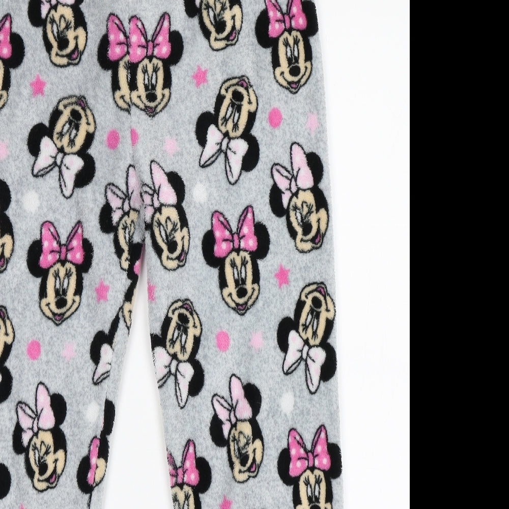 Primark Girls Grey Solid  Top Pyjama Pants Size 8-9 Years  - Minnie Mouse