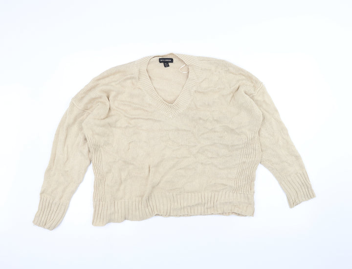 QED London Womens White  Knit Pullover Jumper Size M