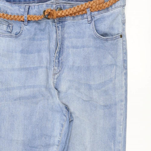 George Womens Blue  Denim Straight Jeans Size 18 L25 in - Belted
