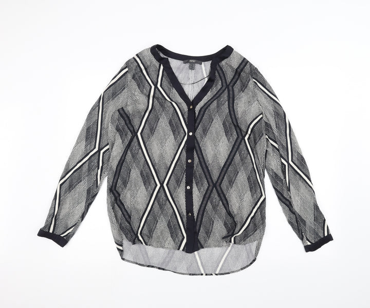 Espirit Womens Black Basic Button-Up Size 10