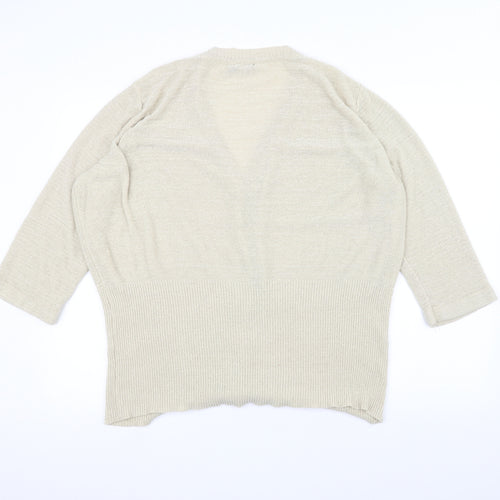 BM Womens White  Knit Jacket Coatigan Size XL
