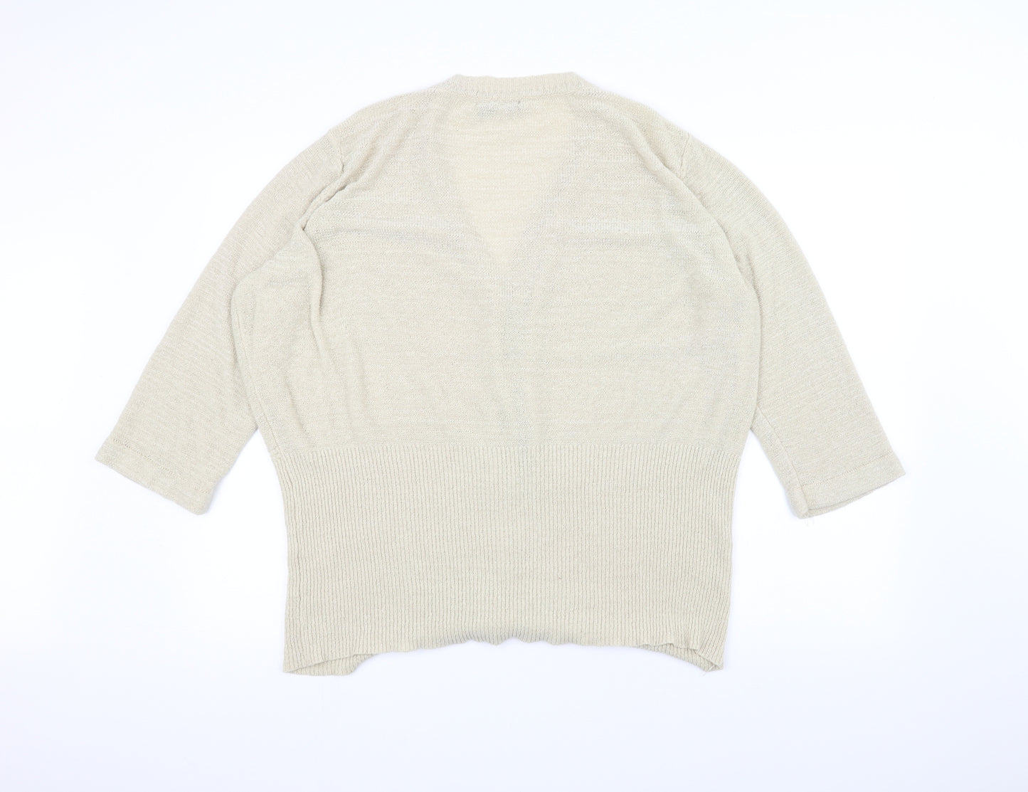 BM Womens White  Knit Jacket Coatigan Size XL