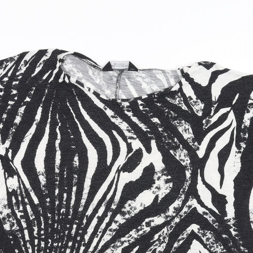 Dorothy Perkins Womens Black Animal Print  Basic T-Shirt Size M